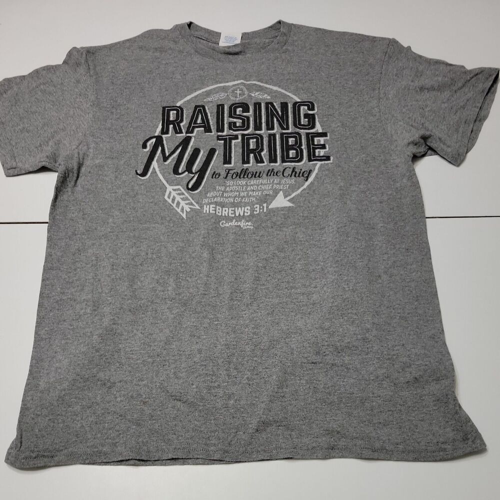 Delta Shirt Women‎ Medium Grey Heathered Top Raising My Tribe Hebrew 3 Basic Tee